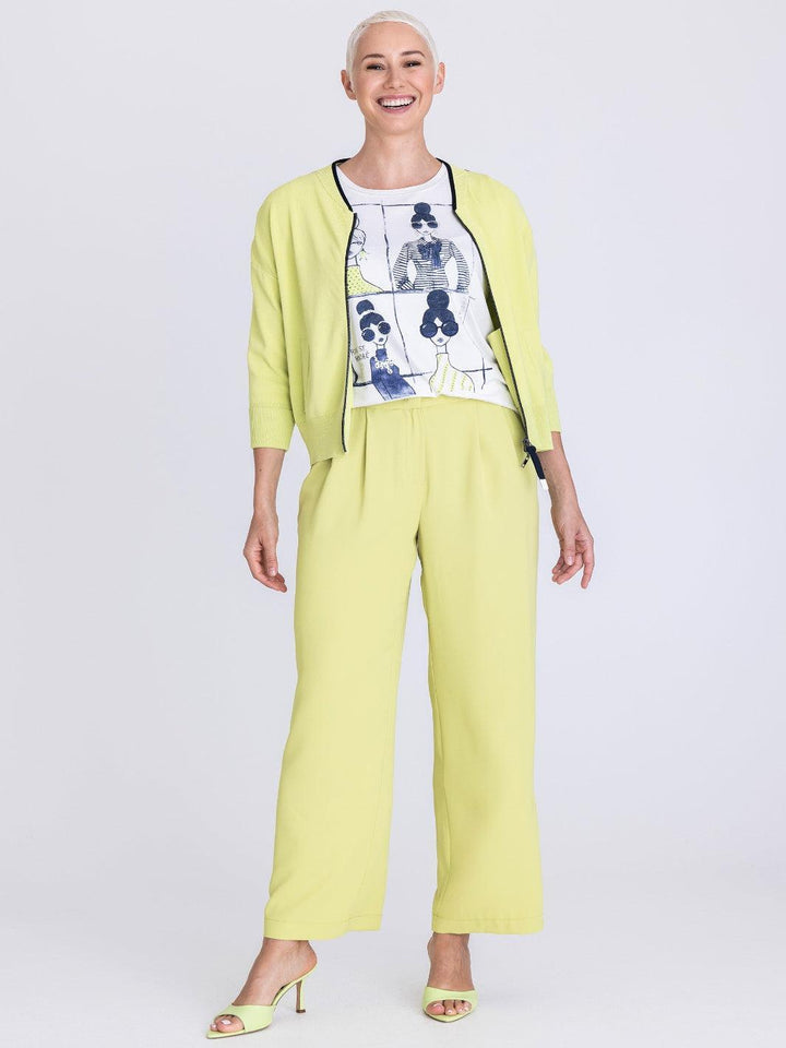 Tuzzi Zip Jacket In Lime 411053-Nicola Ross
