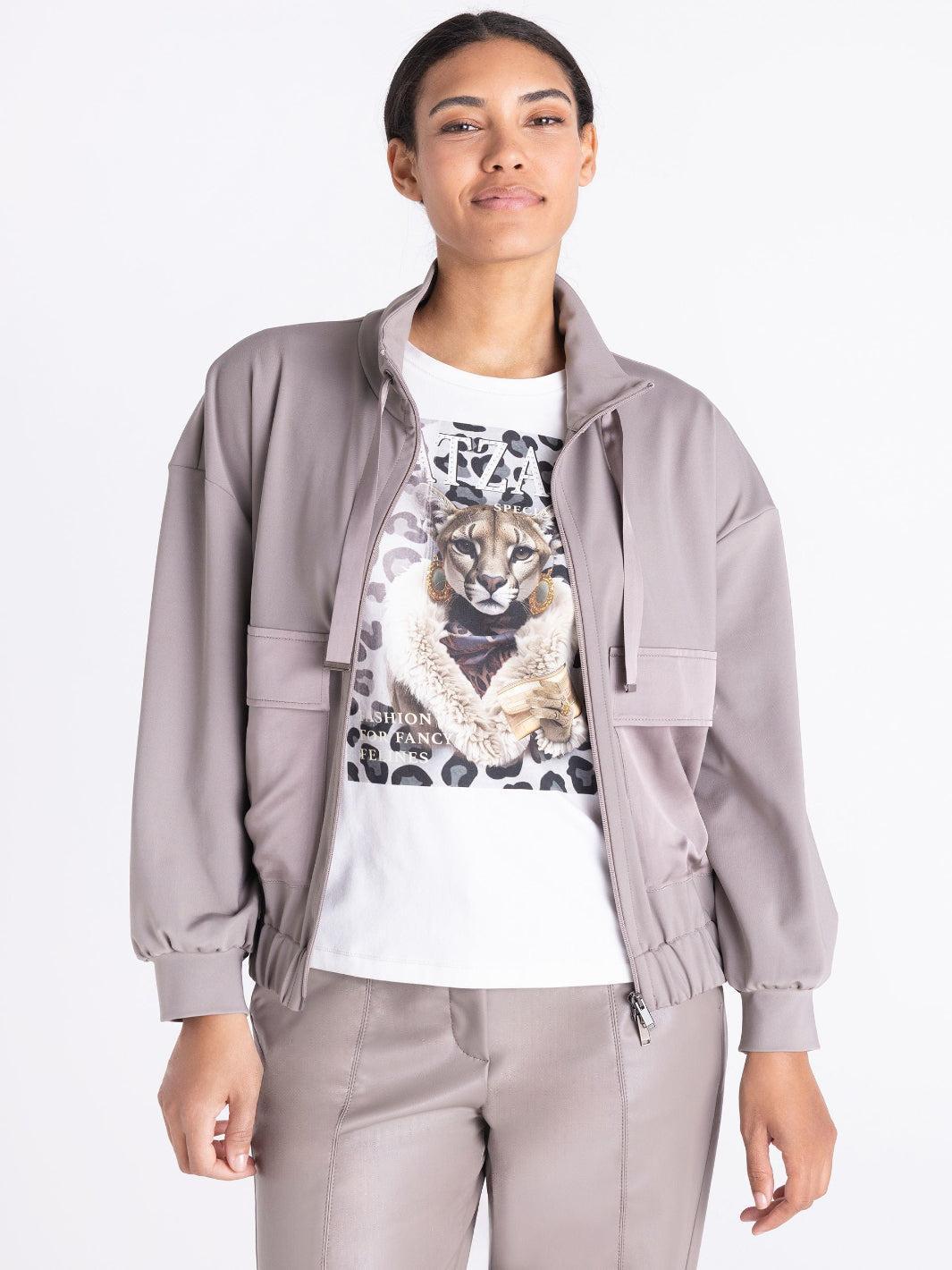 Tuzzi Zip Jacket In Taupe 424300-Nicola Ross