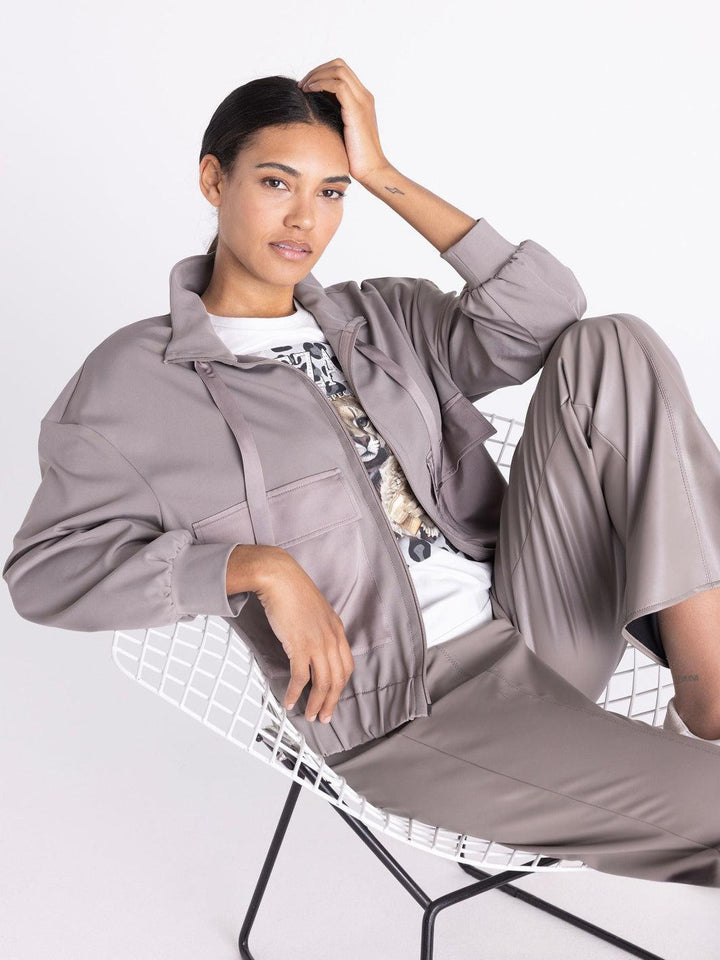 Tuzzi Zip Jacket In Taupe 424300-Nicola Ross
