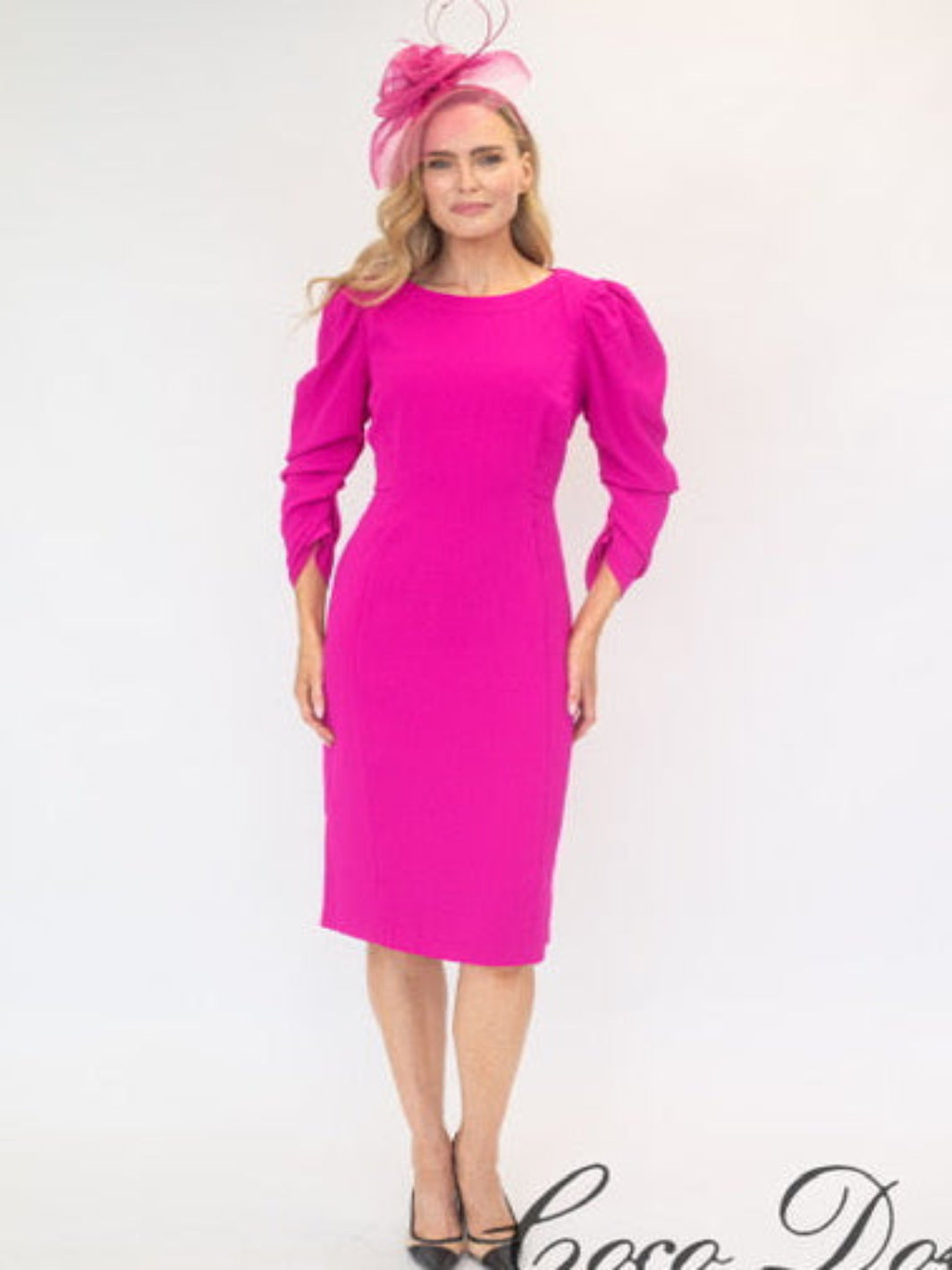 Coco Doll Corna Midi Dress In Fuchsia CD17