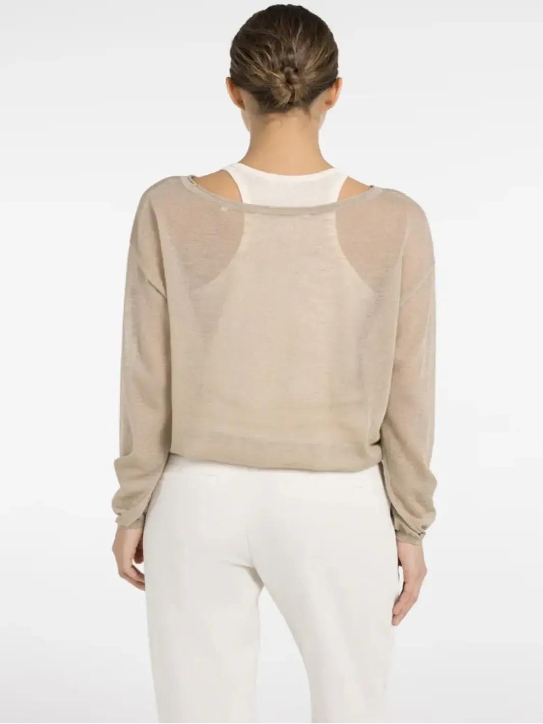 Yaya Lightweight Twinset Knit in Brown 000954-Nicola Ross