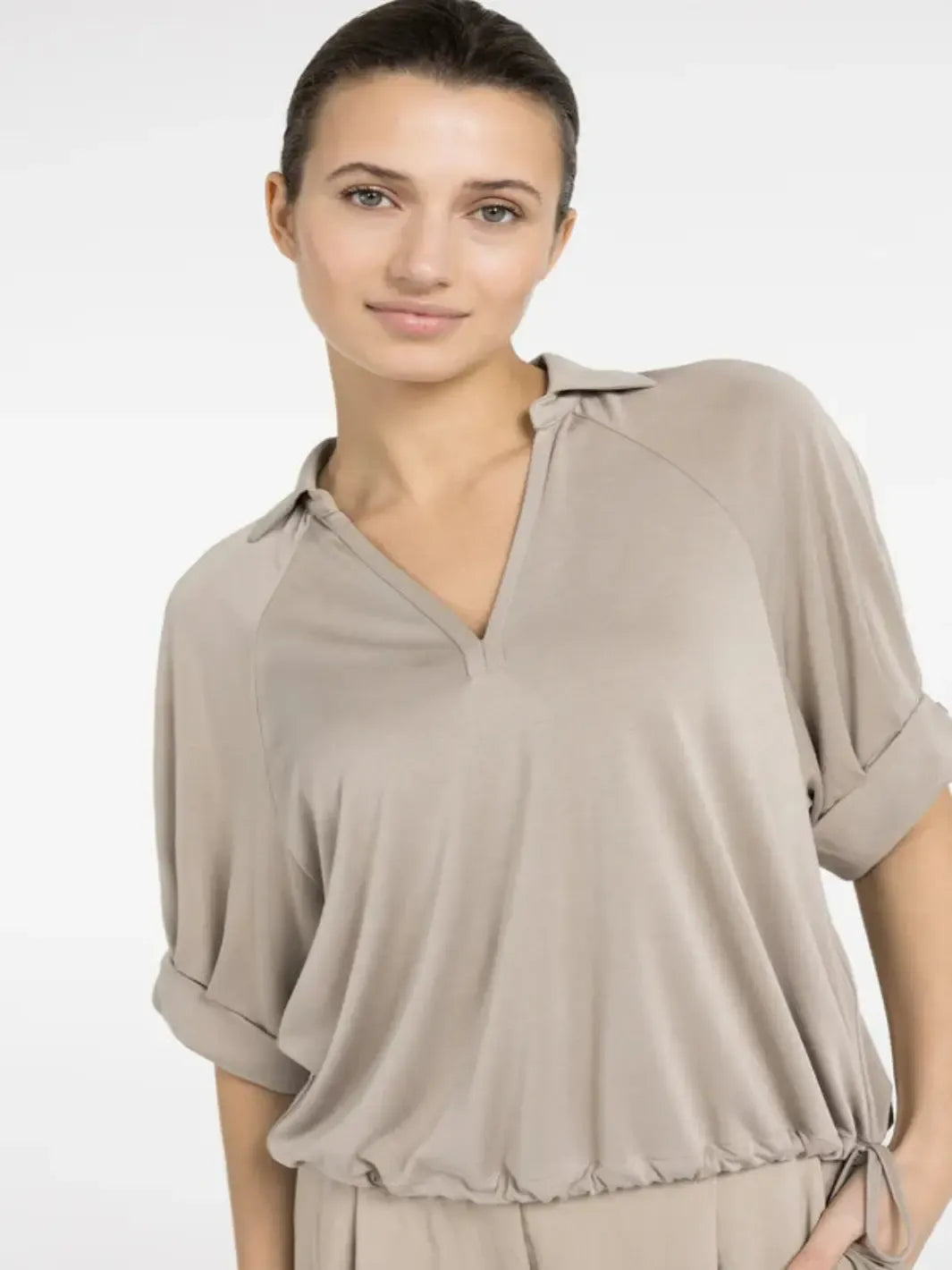 Yaya Relaxed Top In Brown 709831-Nicola Ross