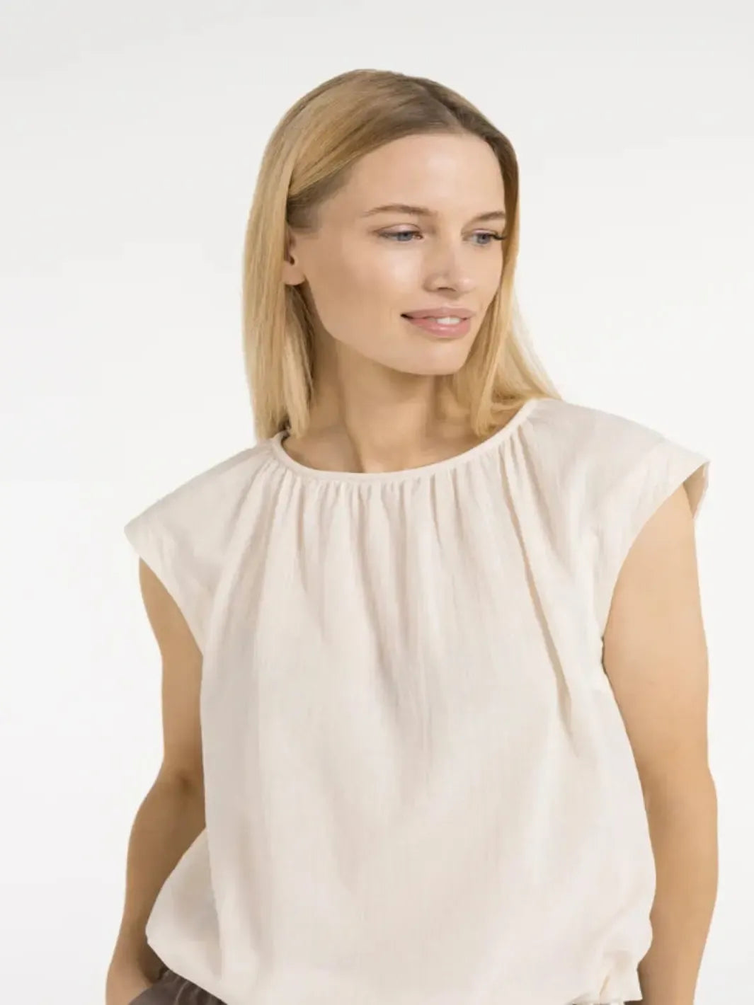 Yaya Sleeveless Top in Cream 701370-Nicola Ross