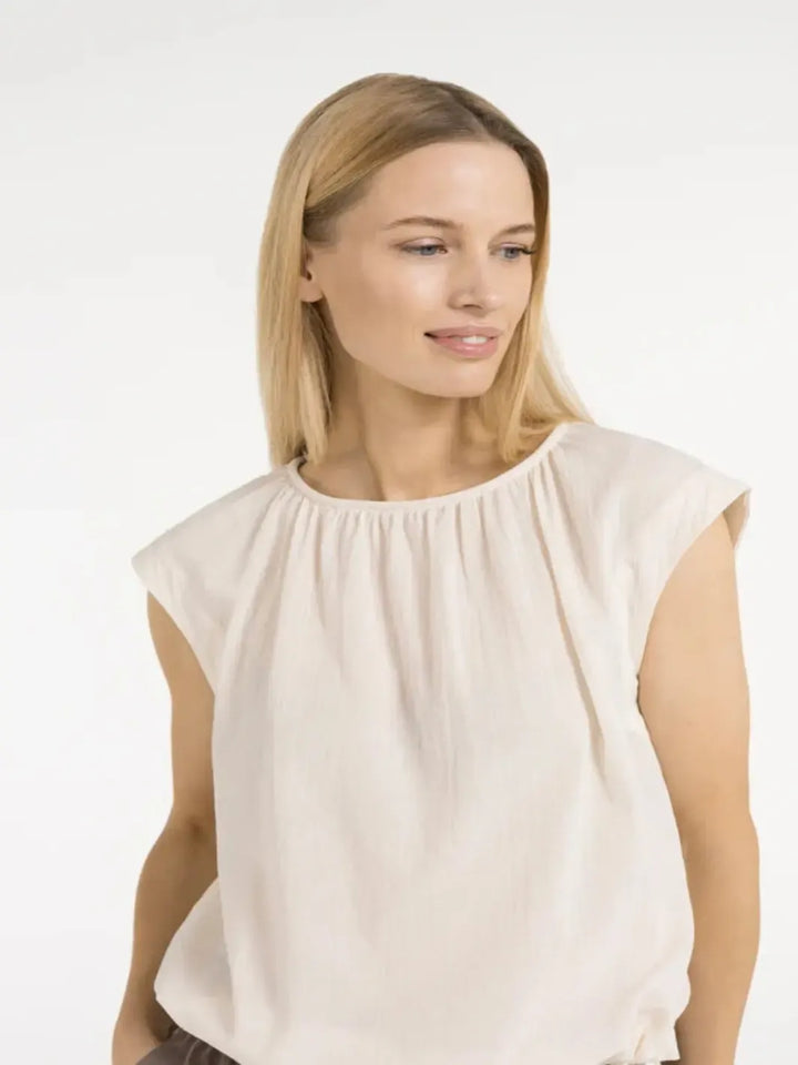 Yaya Sleeveless Top in Cream 701370-Nicola Ross