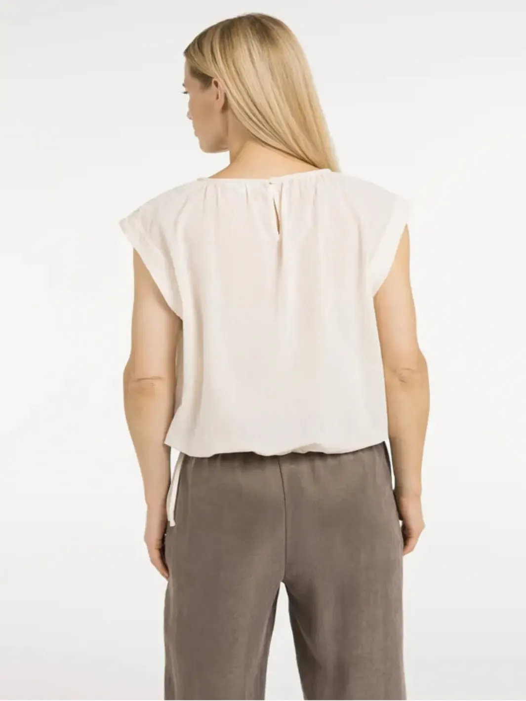 Yaya Sleeveless Top in Cream 701370-Nicola Ross