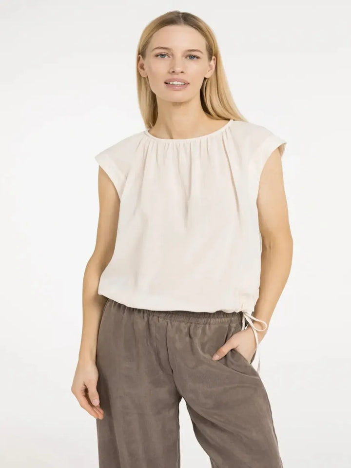 Yaya Sleeveless Top in Cream 701370-Nicola Ross