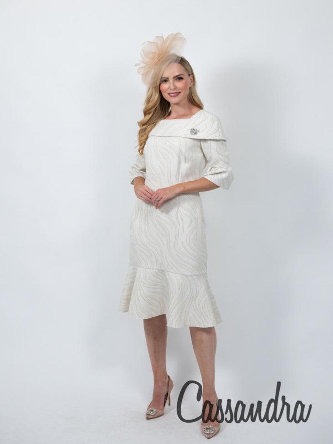 Cassandra Dress Sony - Cream / Gold-Mother of the bride- mother of the groom -Nicola Ross