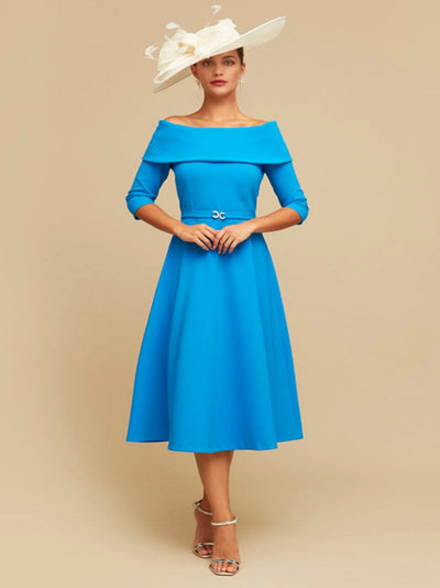 Claudia C -Turquoise Boat Neck-occasion wear Nicola Ross