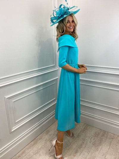 Claudia C -Turquoise Boat Neck-occasion wear-Nicola Ross