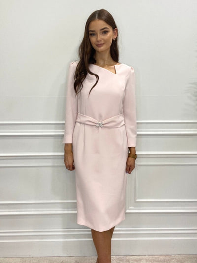 Claudia C - Riesling Blush with Belt Detail-Nicola Ross- - Occasion Wear