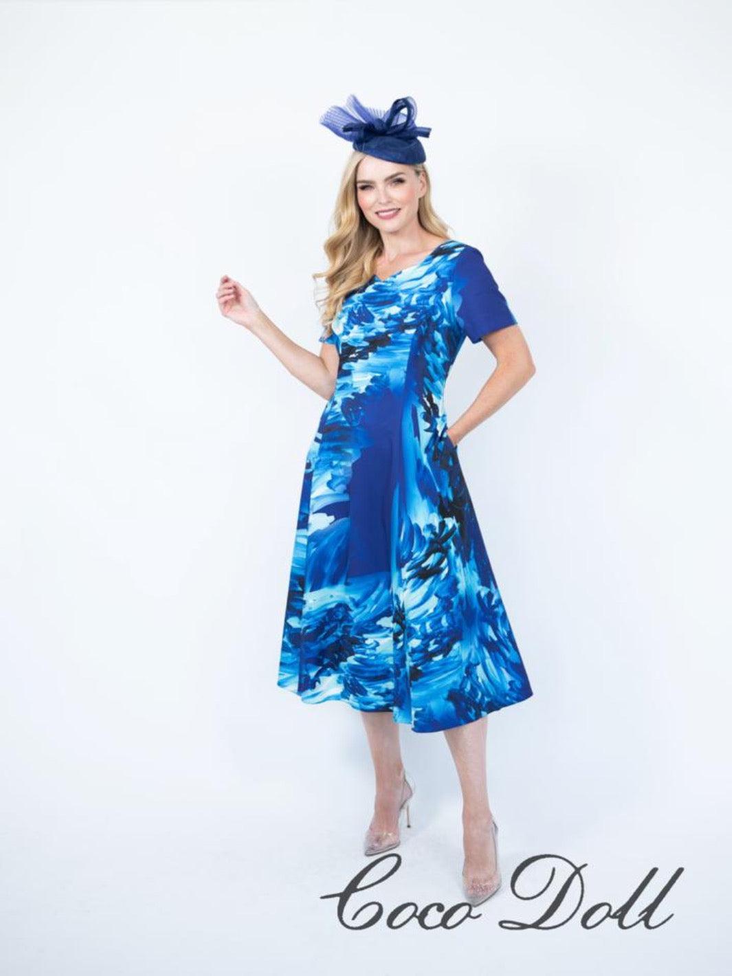 Coco Doll Dress - Royal Blue 329-Mother of the bride- mother of the groom -Nicola Ross