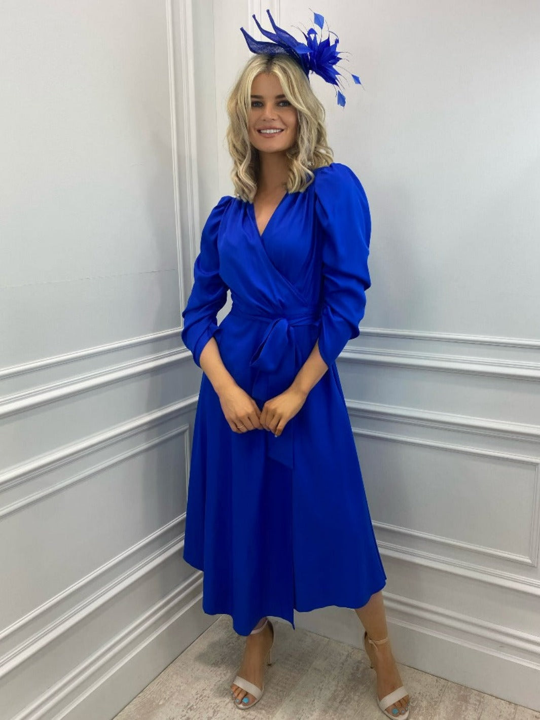Coco Doll Wrap Dress - Blue-Mother of the bride- mother of the groom -Nicola Ross