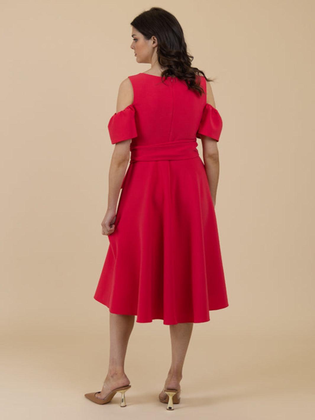 Fee G Hazel Dress In Watermelon-Occasion Wear-Guest of the wedding-Nicola Ross