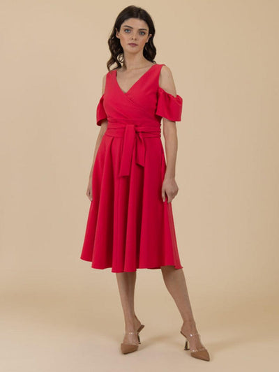 Fee G Hazel Dress In Watermelon-Occasion Wear-Guest of the wedding-Nicola Ross