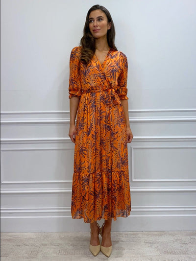 Kate & Pippa SS22 Modena Dress - Orange Paisley Print-Nicola Ross