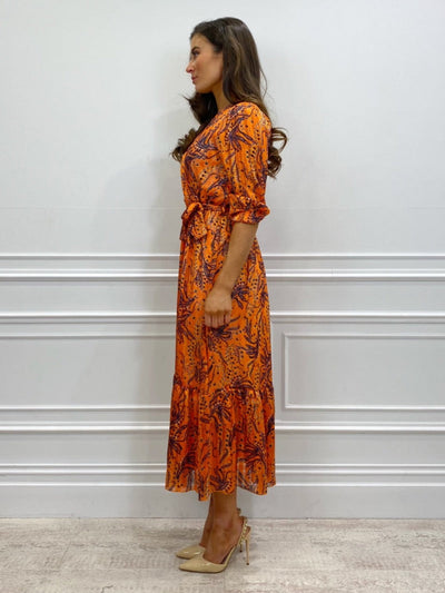 Kate & Pippa SS22 Modena Dress - Orange Paisley Print-Nicola Ross