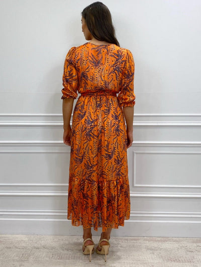 Kate & Pippa SS22 Modena Dress - Orange Paisley Print-Nicola Ross