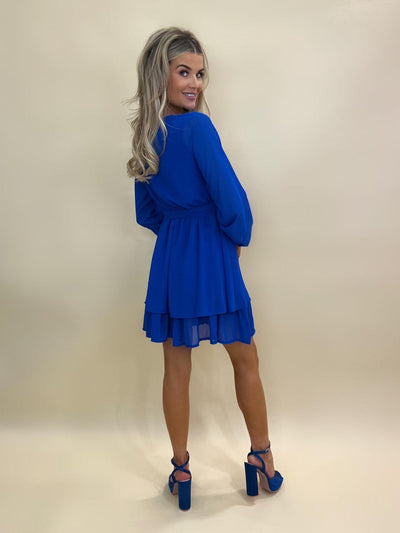 Kate & Pippa Stefania Mini Dress In Blue-Nicola Ross
