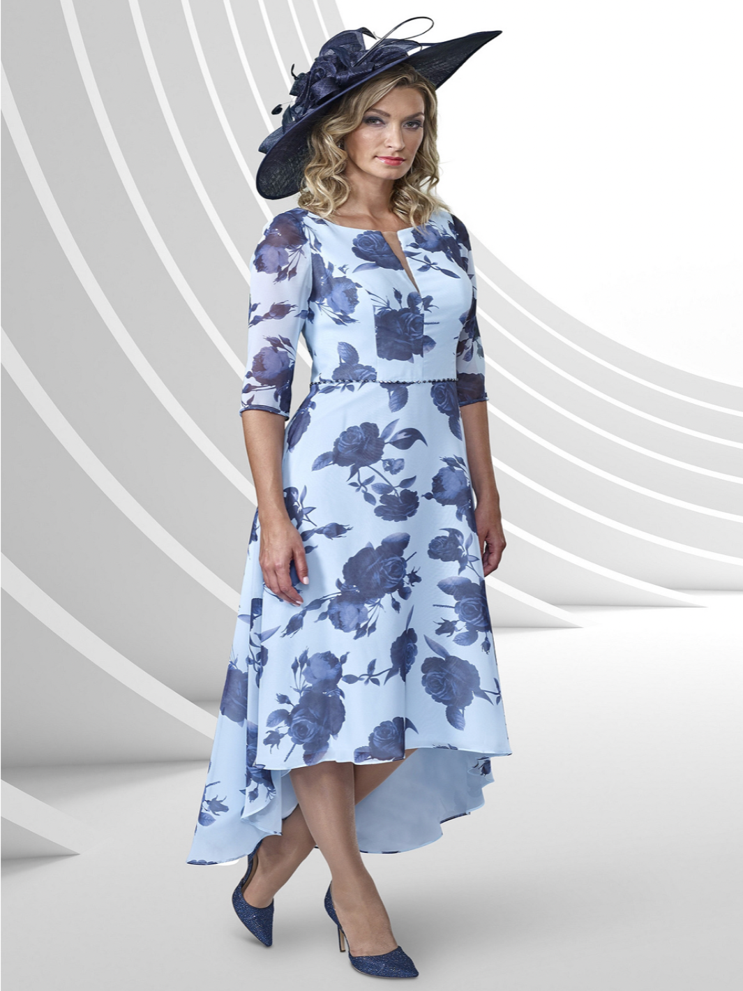 Veromia V08144 - Baby Blue / Navy-Mother of the bride- mother of the groom -Nicola Ross