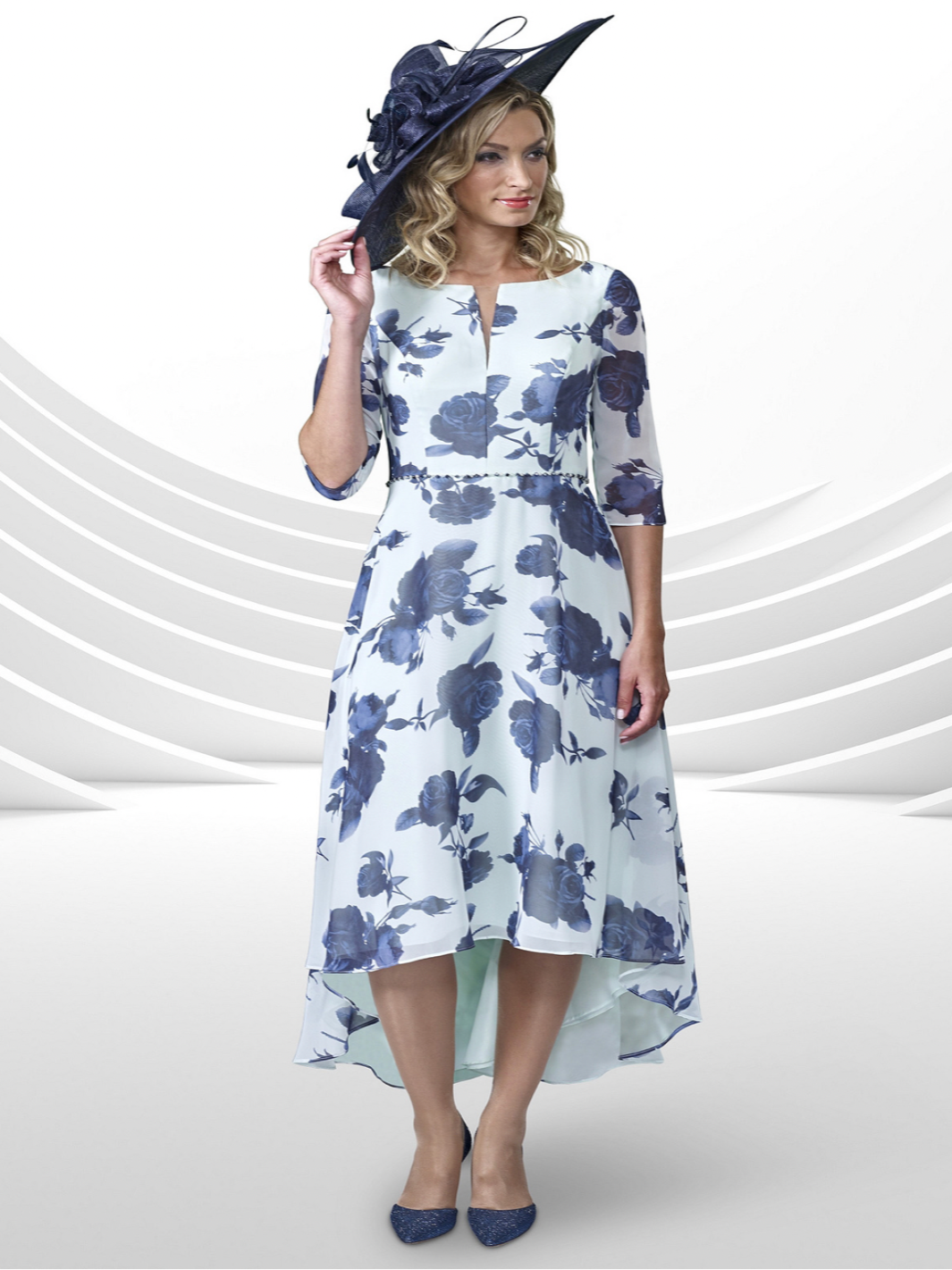 Veromia V08144 - Mint / Navy-Mother of the bride- mother of the groom -Nicola Ross